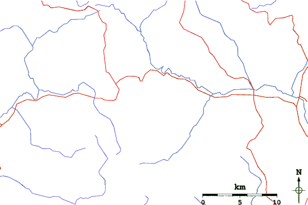 Roads and rivers close to Ben Lomond