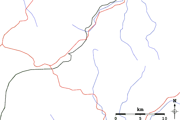 Roads and rivers close to Beskyd