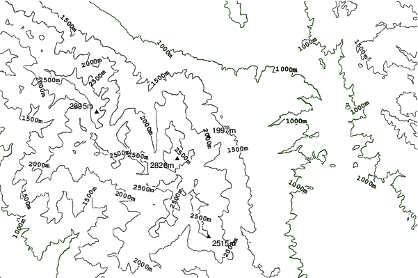Bezbog Ski Centre neighbourhood contours