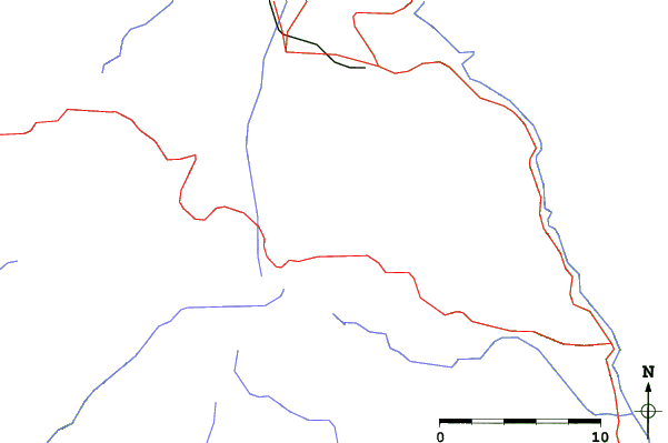 Roads and rivers close to Bezbog Ski Centre