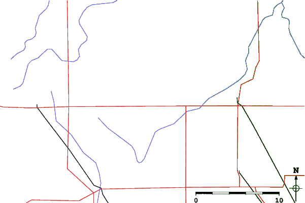 Roads and rivers close to Bottineau Winter Park