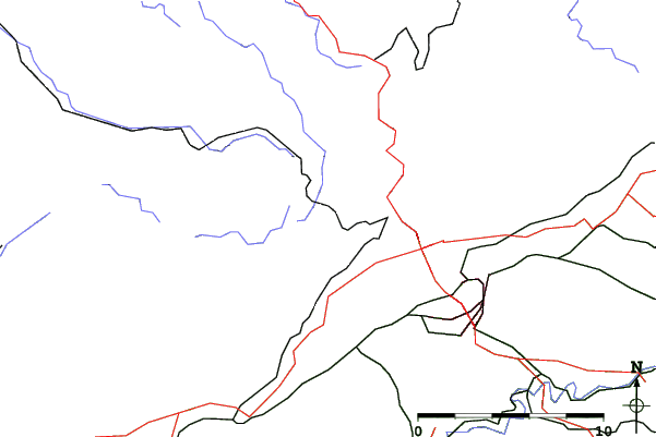 Roads and rivers close to Bouřňák