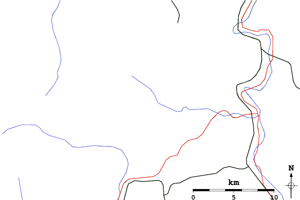 Roads and rivers close to Bukovel