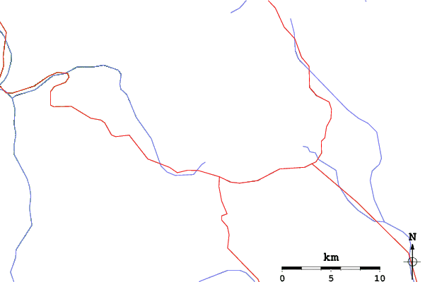 Roads and rivers close to Irwin