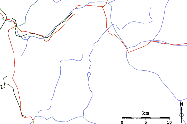 Roads and rivers close to Col d' Ornon
