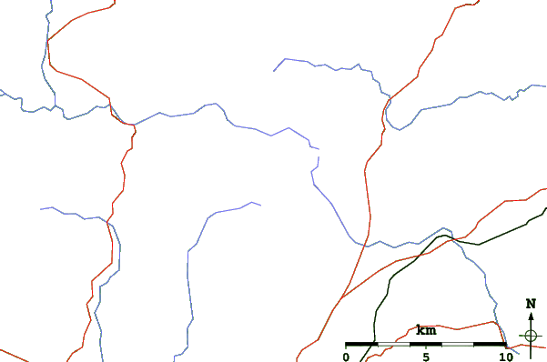 Roads and rivers close to Coumfea West (Comeragh Mts)