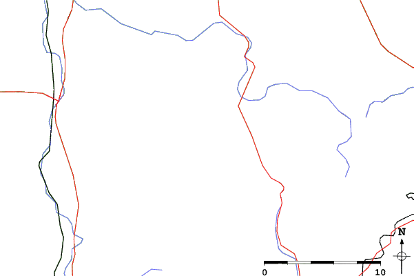 Roads and rivers close to Czarna Góra