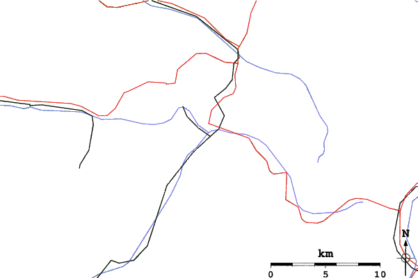 Roads and rivers close to Davos