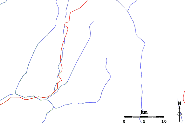 Roads and rivers close to El Colorado