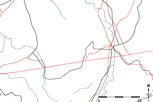 Roads and rivers close to Eschach/Schwärzenlifte
