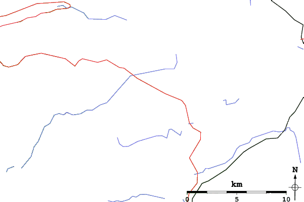 Roads and rivers close to Glencoe Mountain Resort