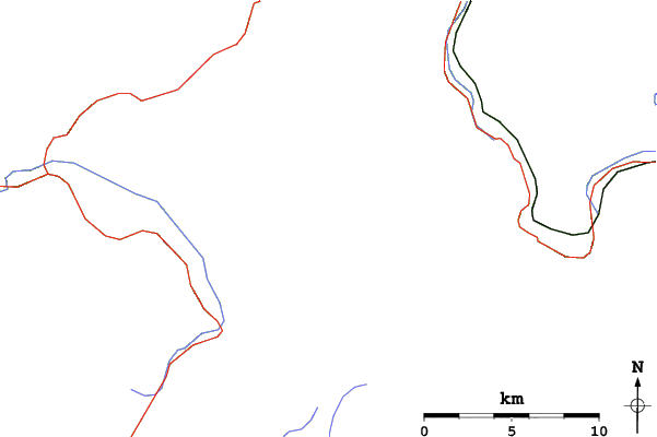 Roads and rivers close to Gosau-Zwieselalm