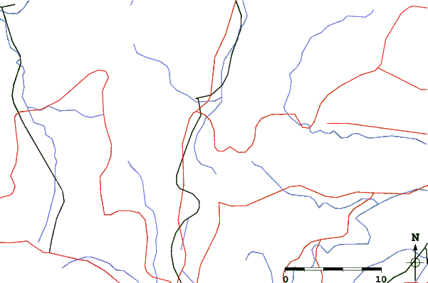 Roads and rivers close to Hakuba Minekata