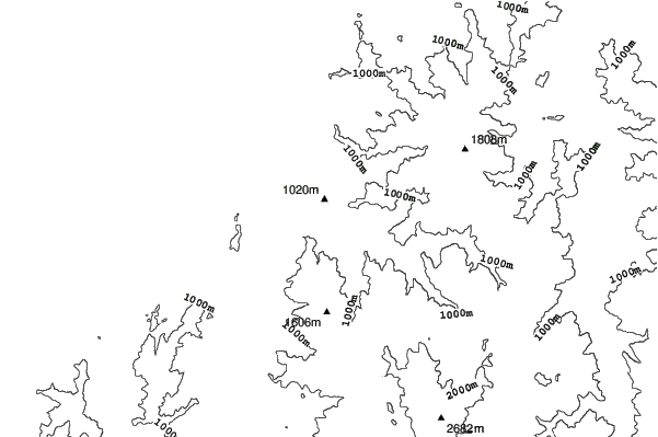 Hakusan Chugu Onsen neighbourhood contours