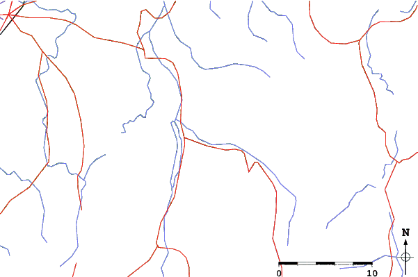 Roads and rivers close to Hakusan Chugu Onsen