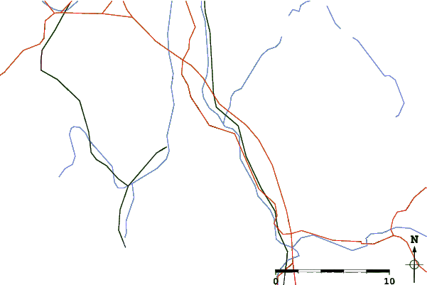 Roads and rivers close to Hallein-Bad Dürrnberg/Zinken