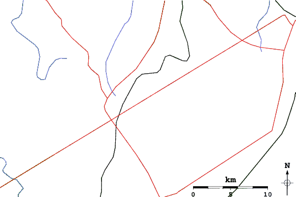 Roads and rivers close to Horseshoe Resort