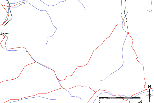 Roads and rivers close to Ifen (Kleinwalsertal)
