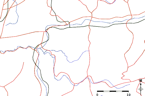 Roads and rivers close to Ikawa Kainayama