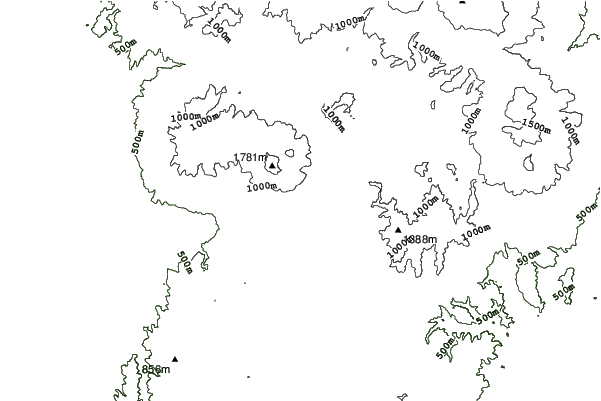 Inawashiro Ski neighbourhood contours