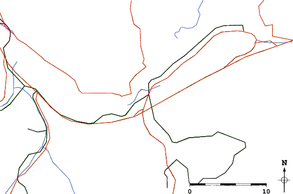 Roads and rivers close to Interlaken