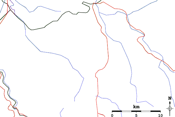Roads and rivers close to Kamianna/Okrągła Górka