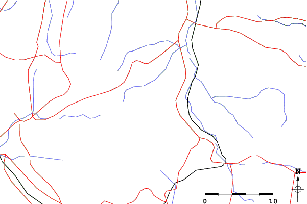 Roads and rivers close to Koumi Riekkusu Ski Valley