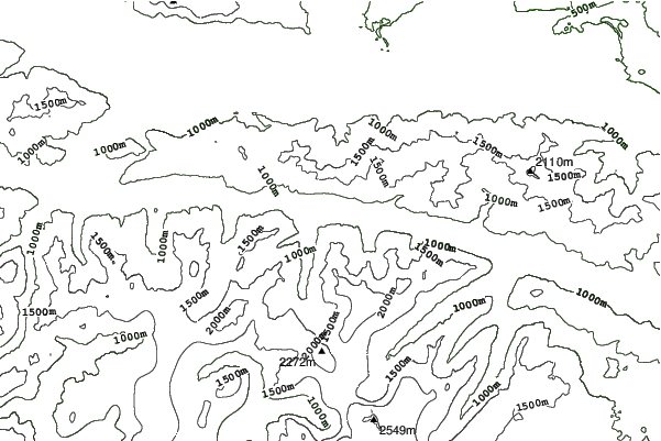 Kranjska Gora neighbourhood contours