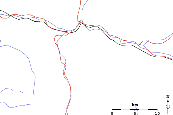 Roads and rivers close to Kronplatz