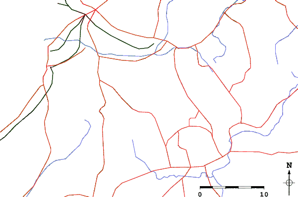 Roads and rivers close to Kuma Ski Land