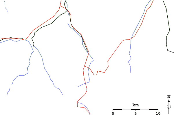 Roads and rivers close to Lenk