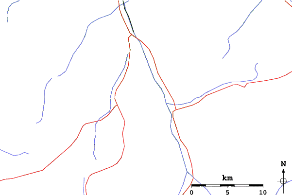 Roads and rivers close to Luz Ardiden