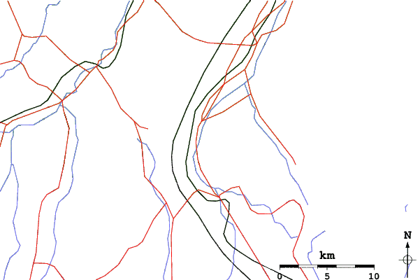 Roads and rivers close to Maiko Snow Resort