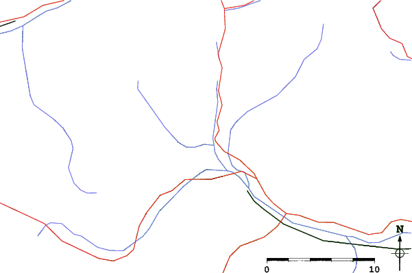 Roads and rivers close to Malles-Burgusio