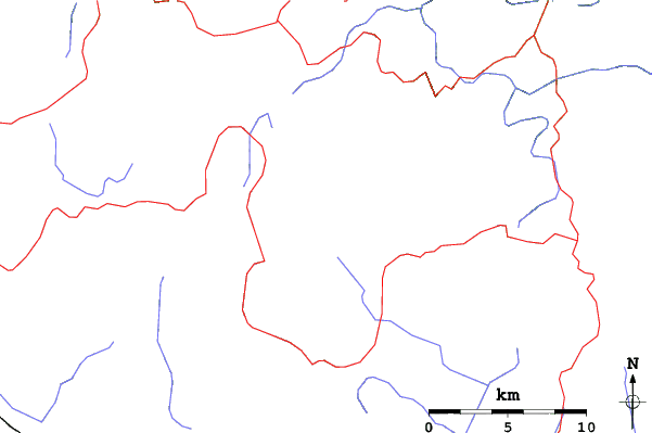 Roads and rivers close to Manzaneda
