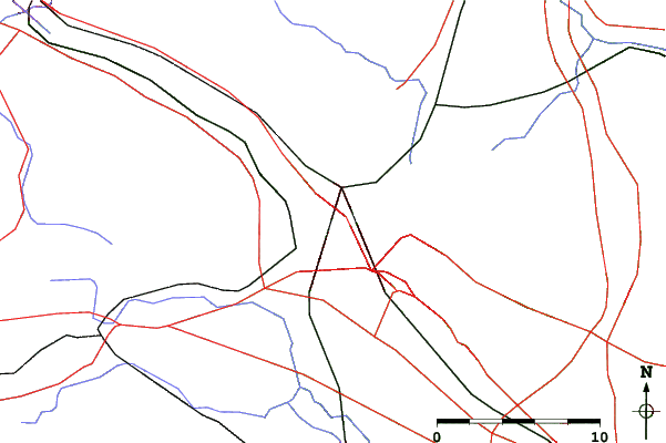 Roads and rivers close to Maple Ski Ridge