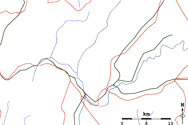 Roads and rivers close to Menthières