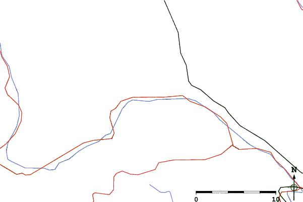 Roads and rivers close to Mölltaler Gletscher