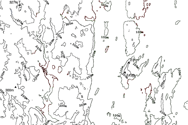 Mount Southington Ski Area neighbourhood contours
