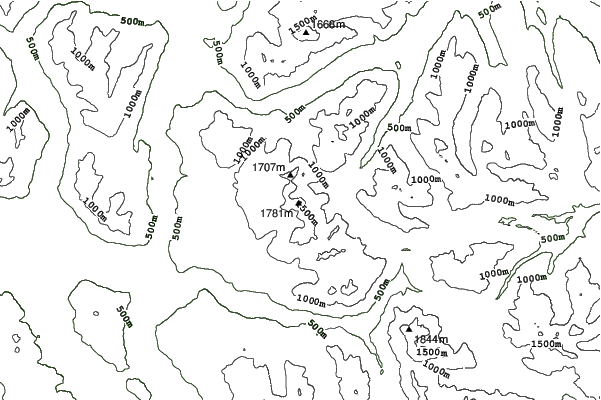 Mount Cain neighbourhood contours
