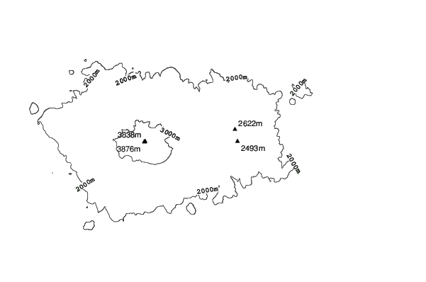 Erciyes Ski Resort neighbourhood contours