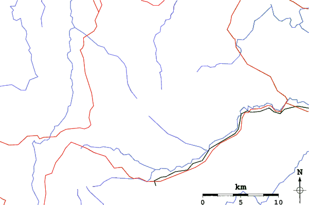 Roads and rivers close to Mount Mawson