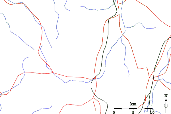 Roads and rivers close to Seki Onsen