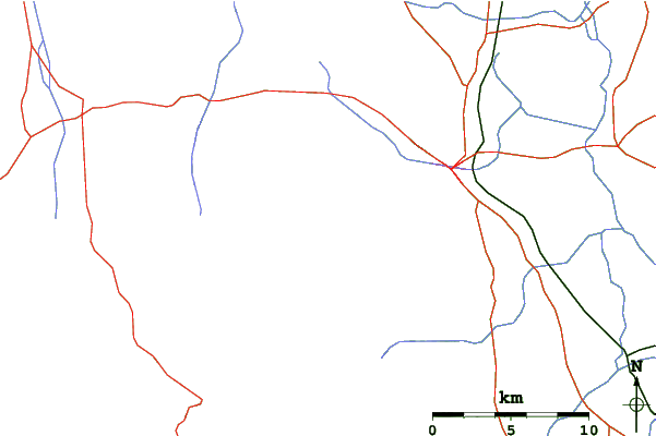 Roads and rivers close to Nizepole-Strezevo