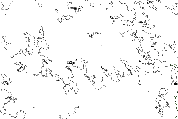 Nové Město na Moravě - Harusak neighbourhood contours