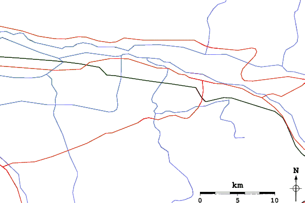 Roads and rivers close to Orlovka Mountain Ski Resort