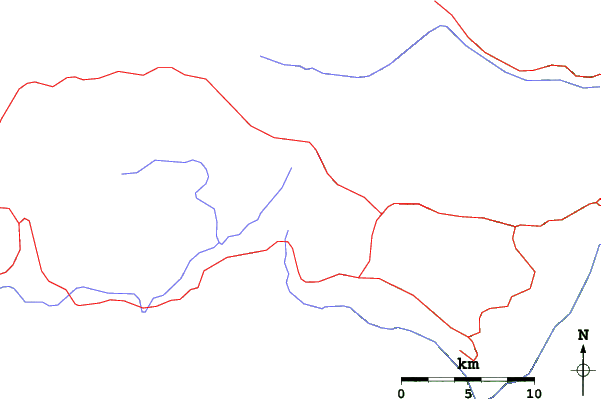 Roads and rivers close to Pajarito Mountain Ski Area