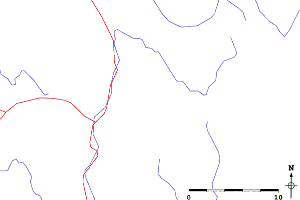 Roads and rivers close to Pasquia Ski Slope