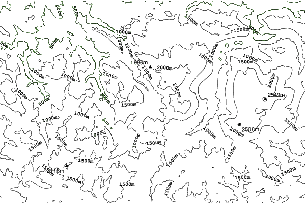 Picos De Europa neighbourhood contours