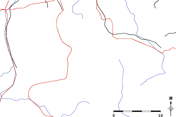 Roads and rivers close to Rottach-Egern/Wallberg